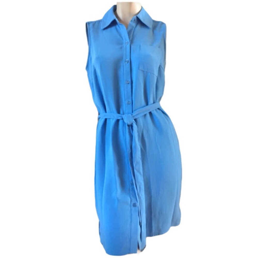 Sharagano Sleeveless Button Up Shirt Dress, NWT